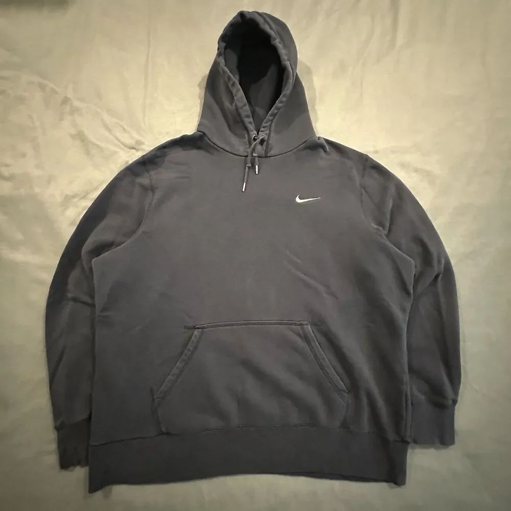 Nike Club Fleece Hoodie Mens XL Black Sportswear Pullover Swoosh 404538-401 Work
